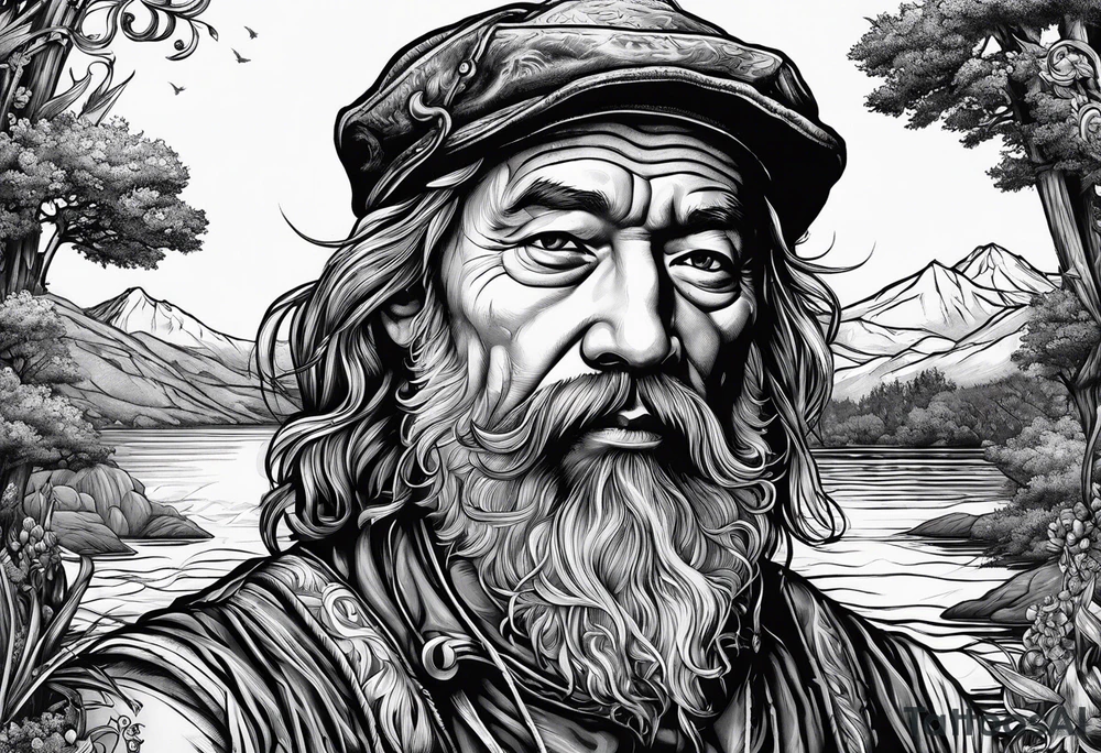 fisherman standing tattoo idea