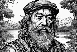 fisherman standing tattoo idea