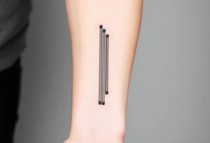 symetrical, vertical System of thin pipes that transitions gradually from the end into thick, widespread veins of forearm tattoo idea