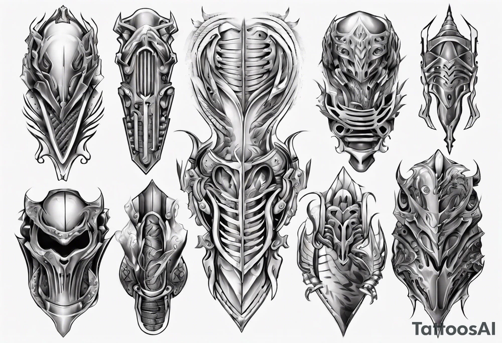 Body armor tattoo idea