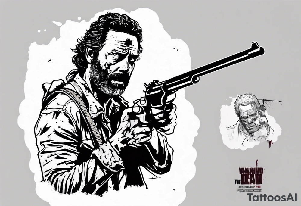 The walking dead rick small picture tattoo idea