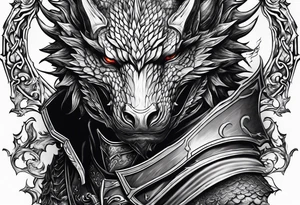 knight and dragon tattoo idea