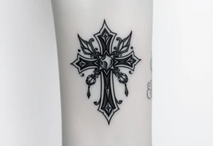 cross with jewels tattoo idea
