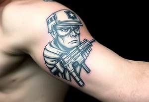 Combat marine veteran tattoo idea