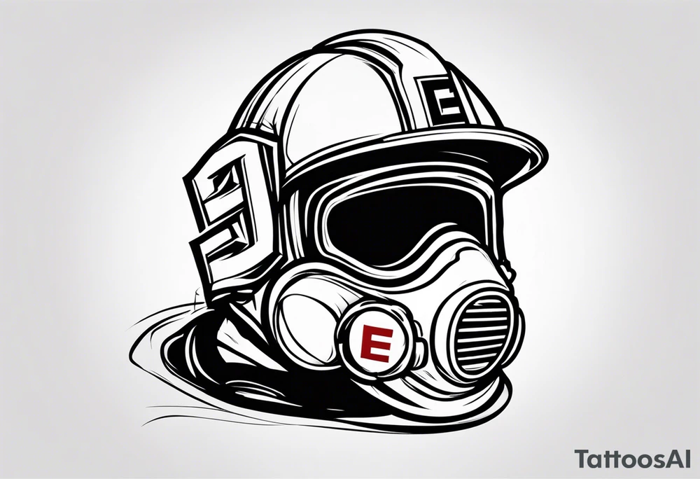 2 letters E, helmet fire fighter, right rescues tattoo idea