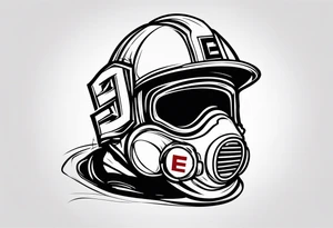 2 letters E, helmet fire fighter, right rescues tattoo idea