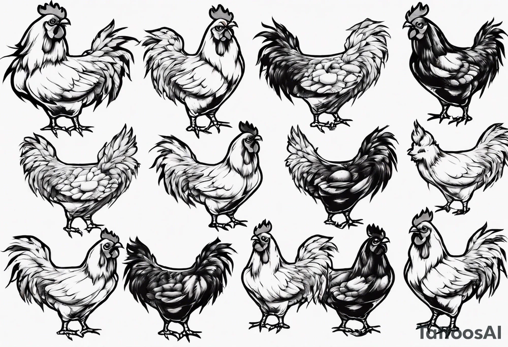 Chicken on fire tattoo idea