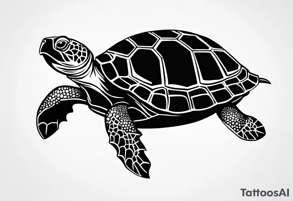 outline of a turtle with spikes on its shell tattoo idea