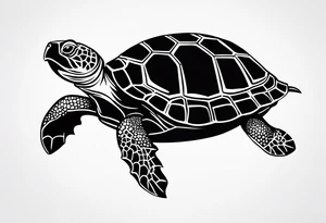 outline of a turtle with spikes on its shell tattoo idea