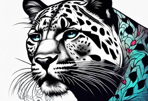 Panther with traditional tattoos tattoo idea
