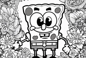 Funny spongebob tattoo idea