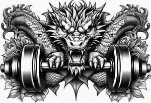 Dragon dumbbell tattoo idea