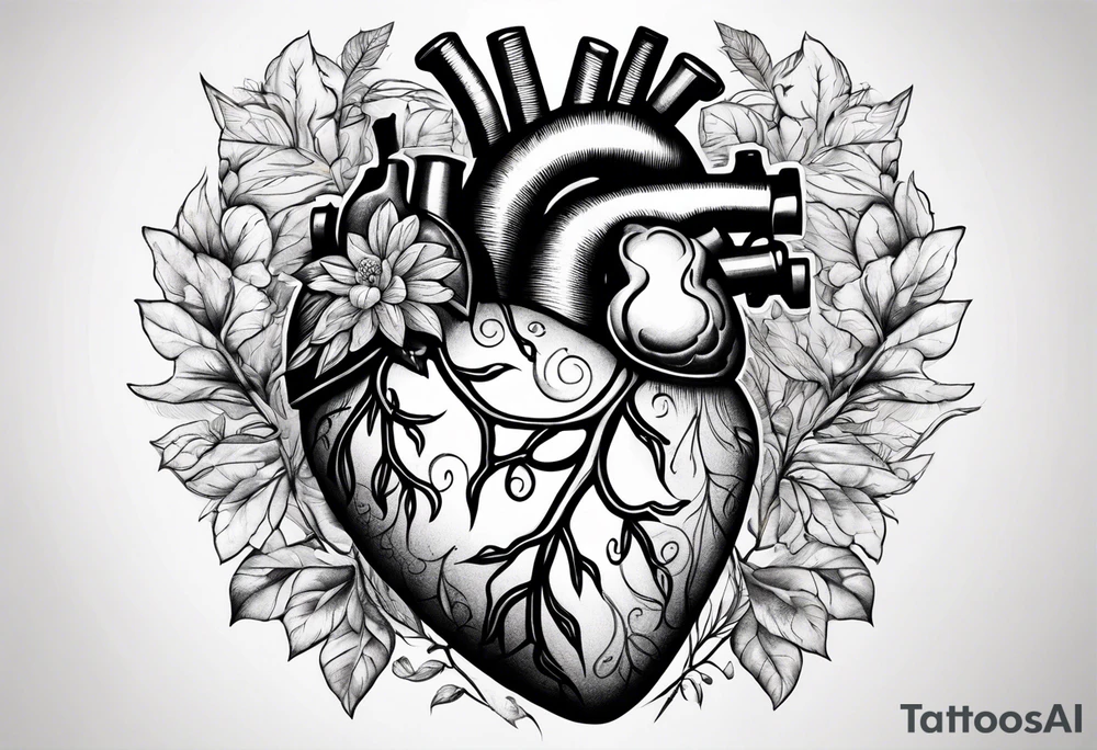 an actual human heart tattoo idea