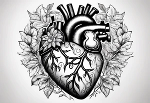 an actual human heart tattoo idea
