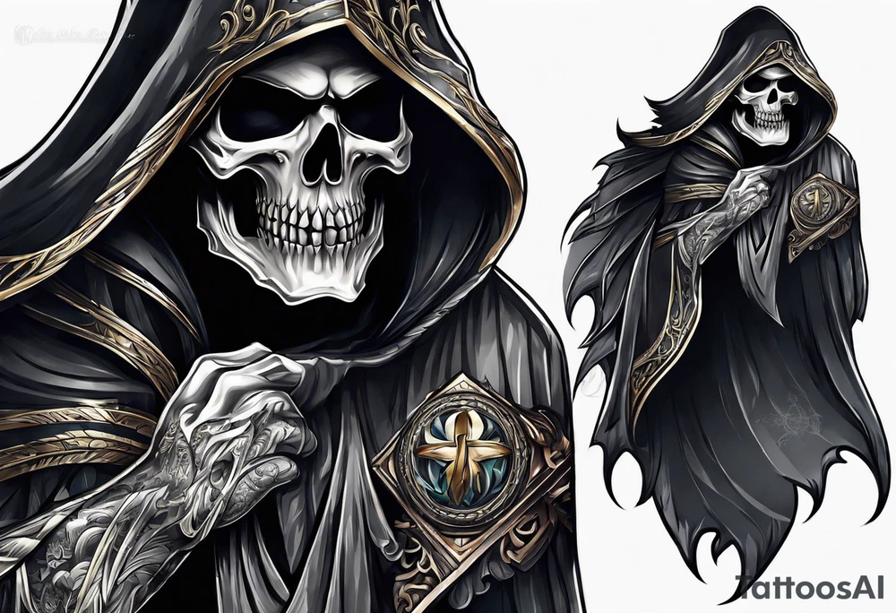 Reaper with in his hands the world tattoo idea