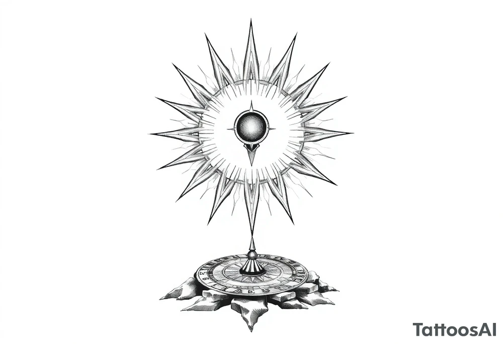 Alien sundial on the ground tattoo idea