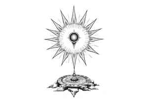 Alien sundial on the ground tattoo idea