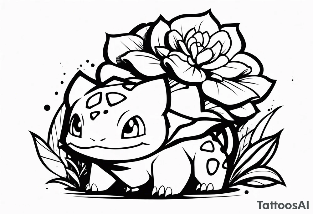 Bulbasaur in Ken Sugimori artstype tattoo idea