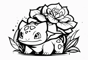 Bulbasaur in Ken Sugimori artstype tattoo idea