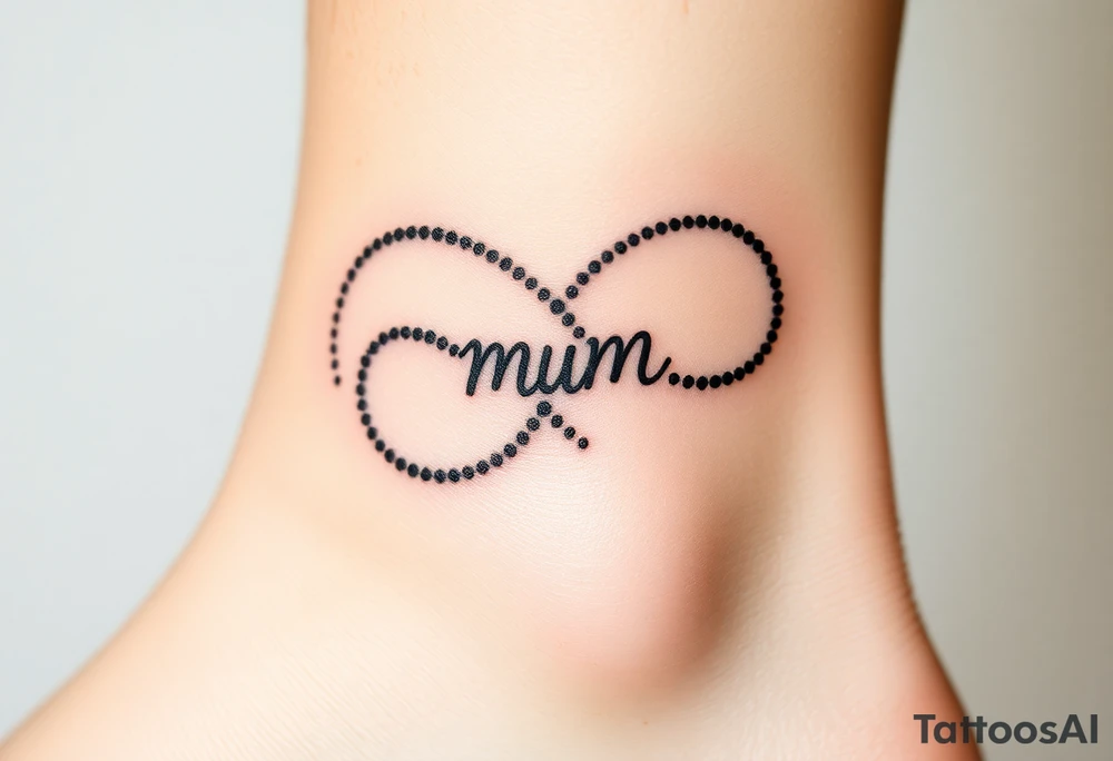 infinity symbol with mum in it tattoo idea