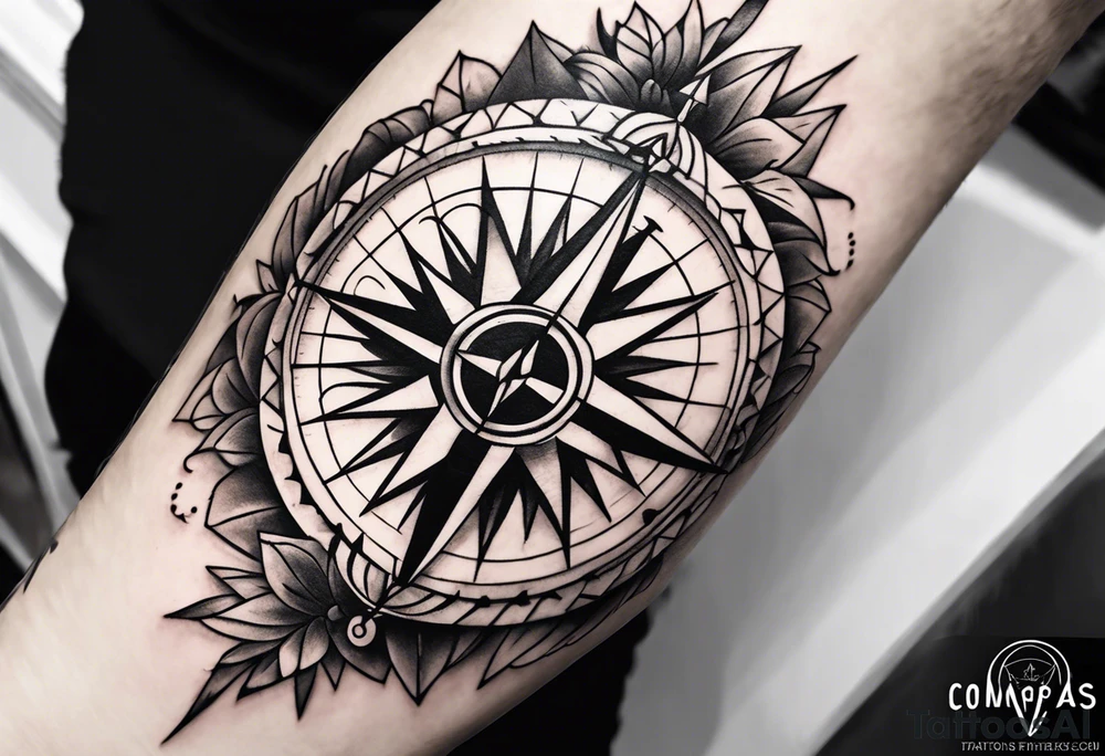 compass on a hand tattoo idea