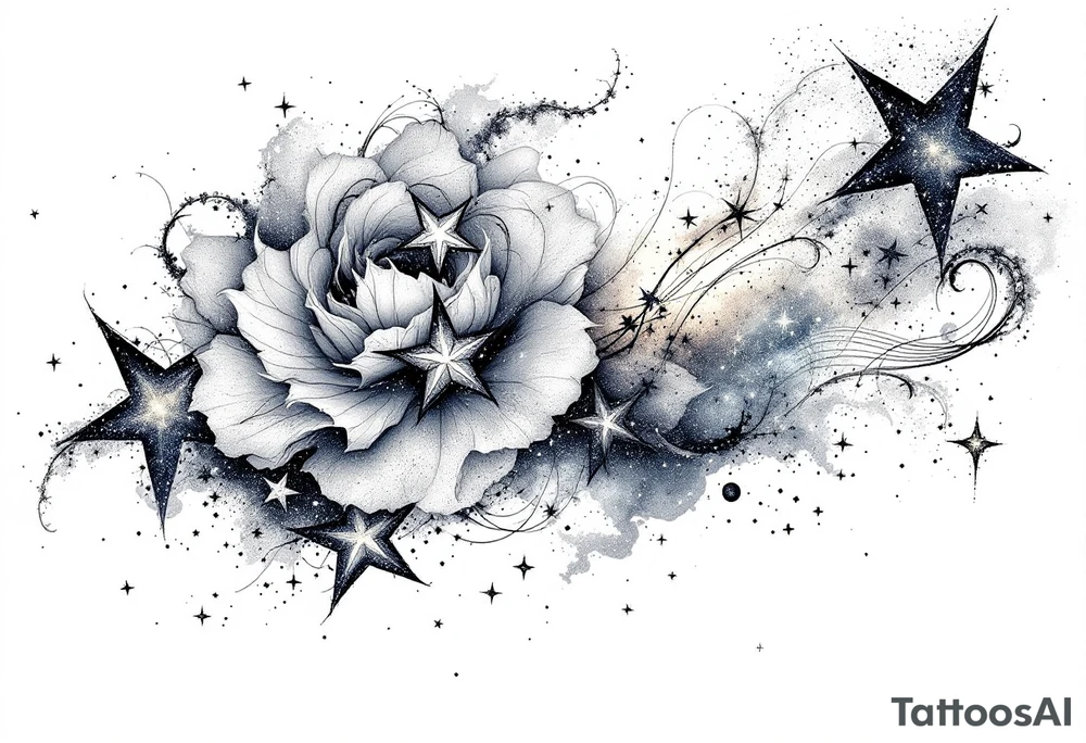 Stars and nebula tattoo idea