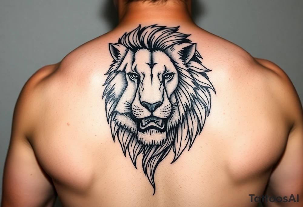 powerful majestic lion for cover up tattoo tattoo idea