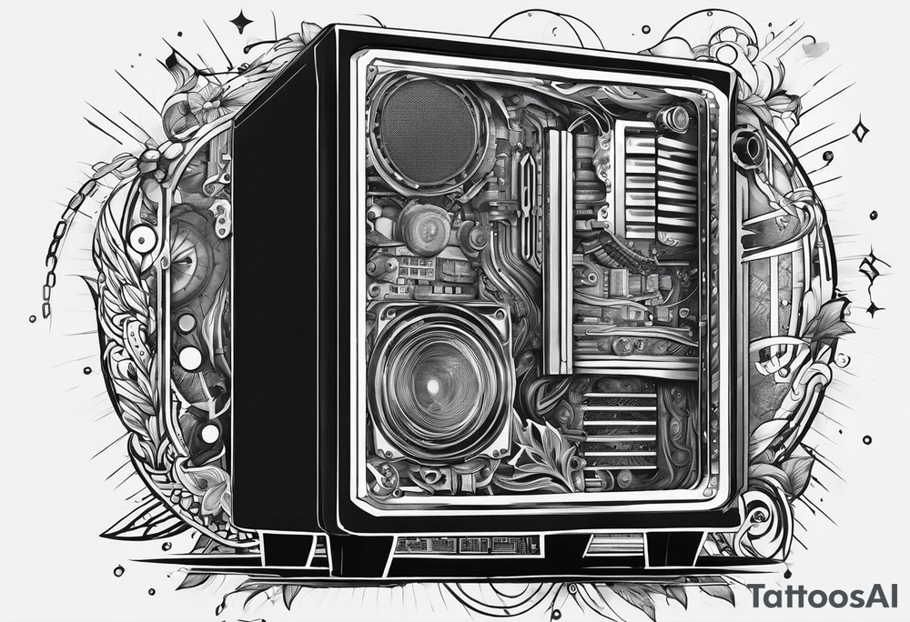 sleeve tattoo design describing a computer part tattoo idea sleeve tattoo design describing a computer part tattoo idea