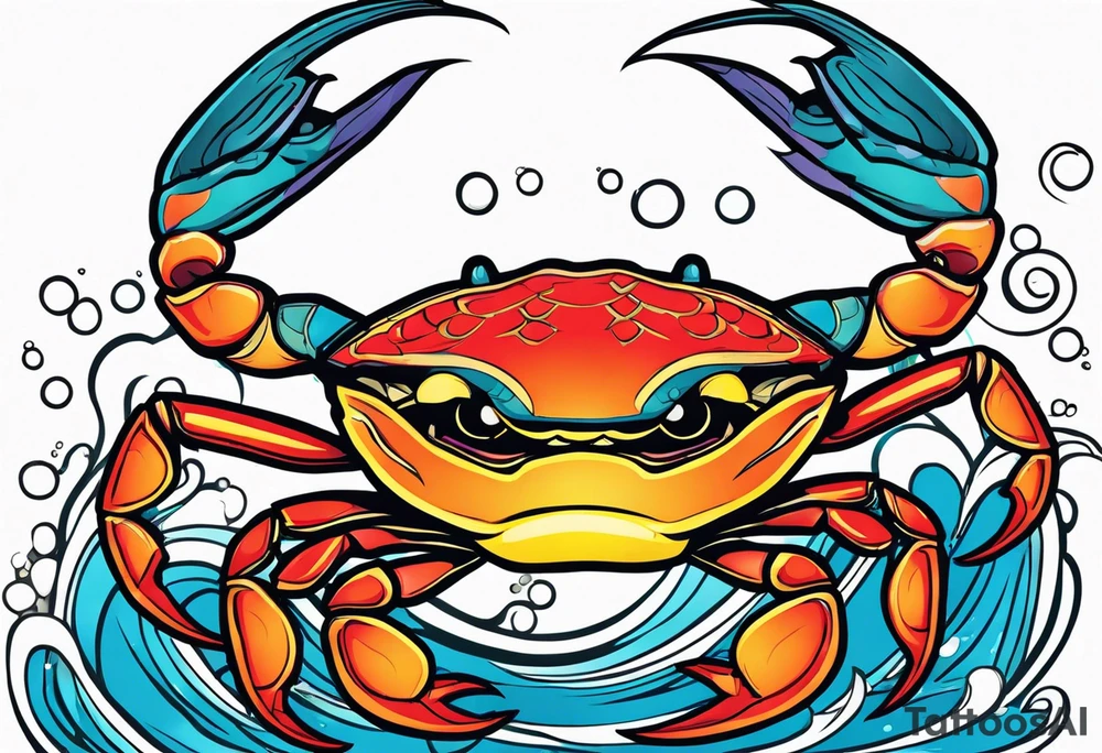 Crab and fish tattoo idea