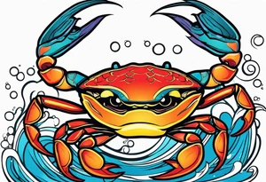 Crab and fish tattoo idea