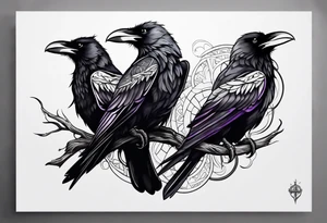 3 ravens made of Celtics knots tattoo idea