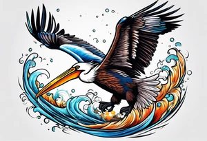 dive diving tucked wings plunge plunging bombing pelican tattoo idea