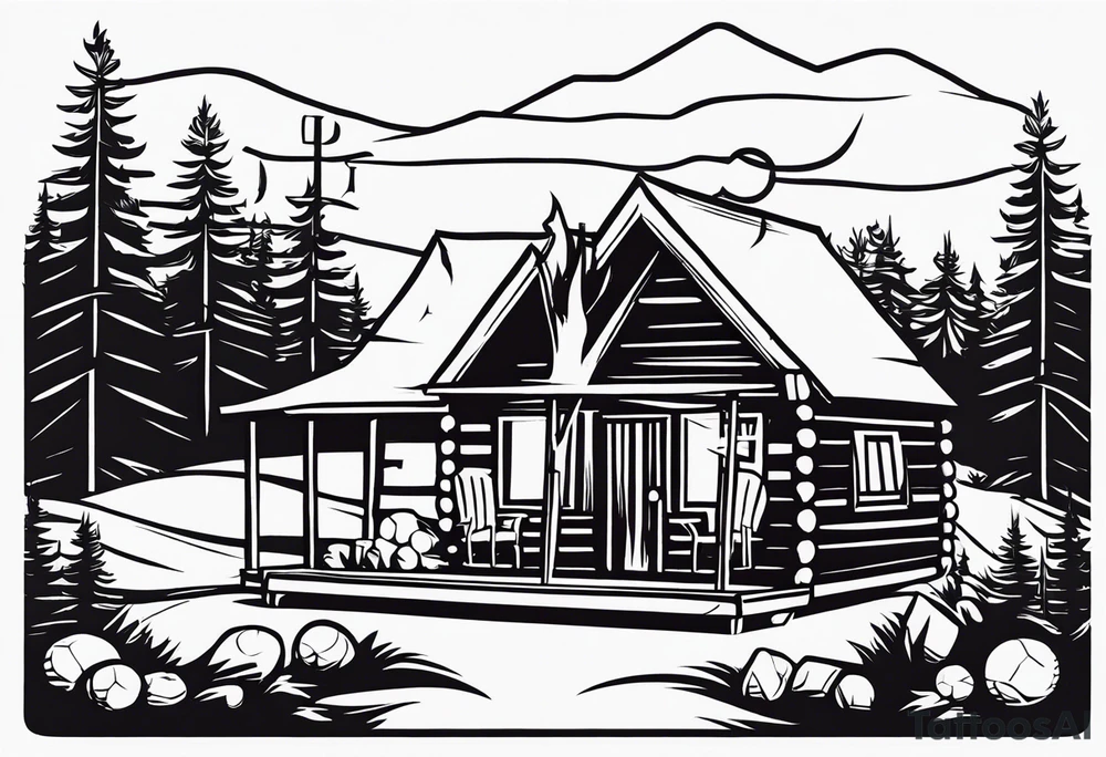 cross, campfire, golf , whiskey glass, cabin tattoo idea cross, campfire, golf , whiskey glass, cabin tattoo idea
