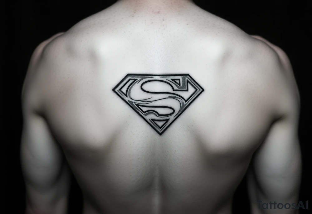 A hand tattoo that says SV And looks like the superman symbol tattoo idea
