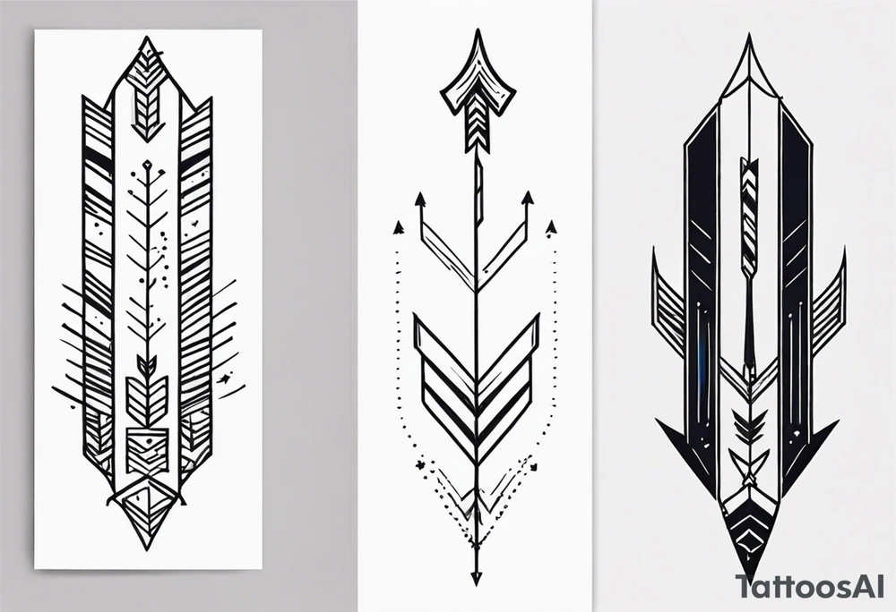 Simple Vertical Arrow tattoo idea