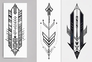 Simple Vertical Arrow tattoo idea