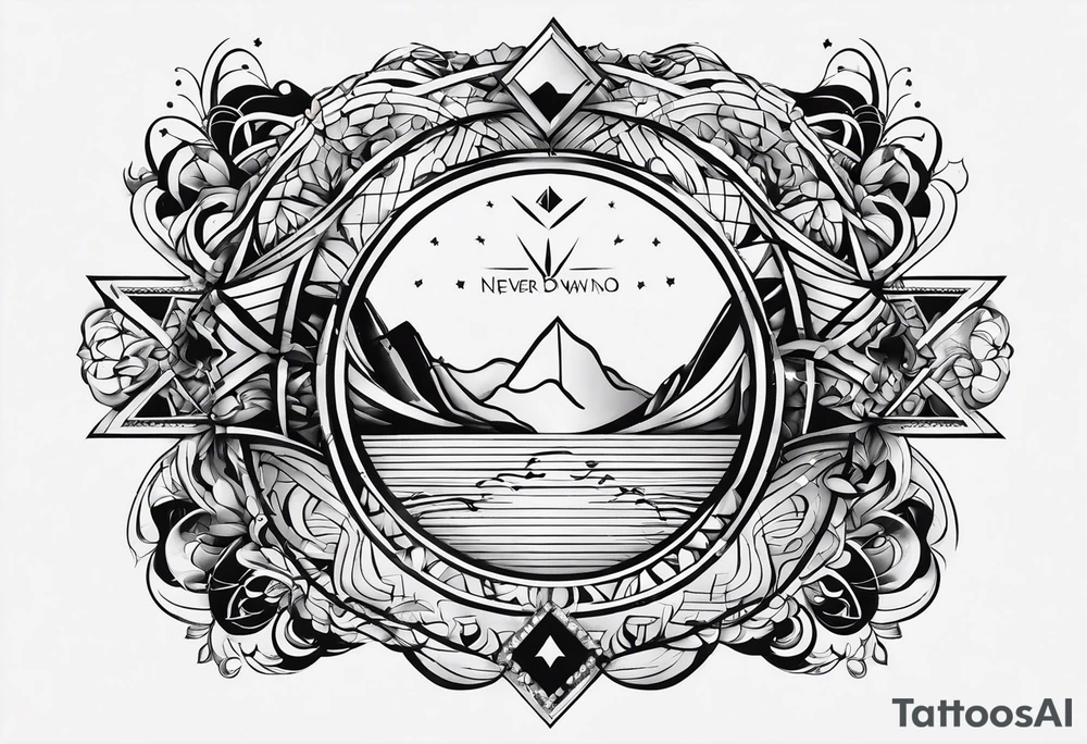 Minimalist tattoo design for quote " never fold never back down" tattoo idea
