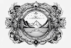 Minimalist tattoo design for quote " never fold never back down" tattoo idea