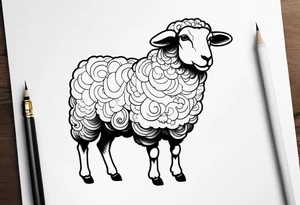 traditional sheep tattoo idea