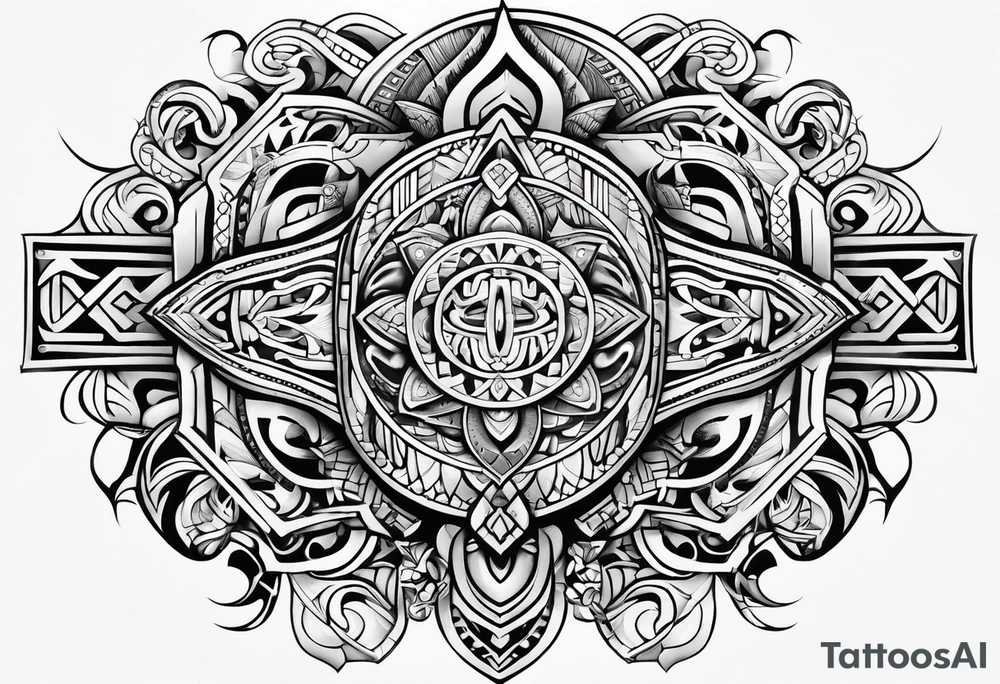 Polynesian chest tattoo tattoo idea