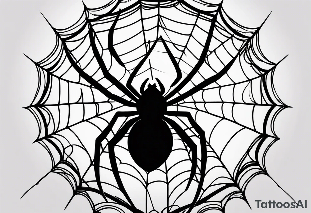 Spider with webs tattoo idea