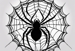 Spider with webs tattoo idea