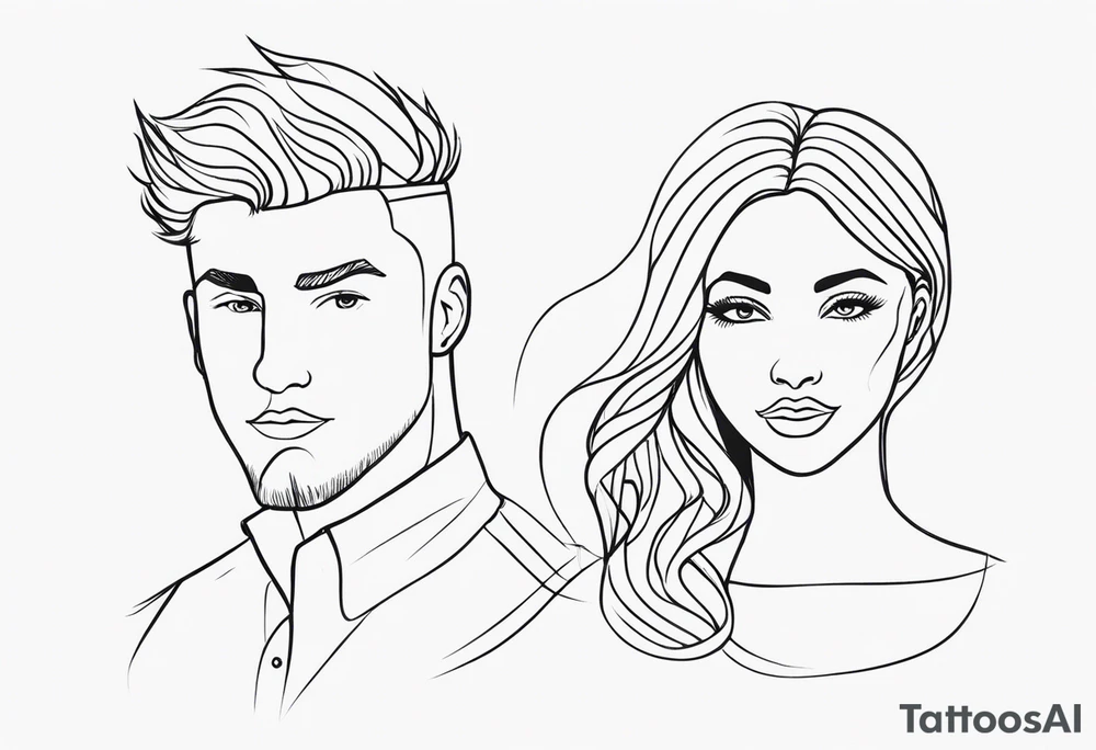Male and female matching 2 separate tattoos . Water related. tattoo idea