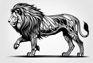 lion skeleton no fur tattoo idea