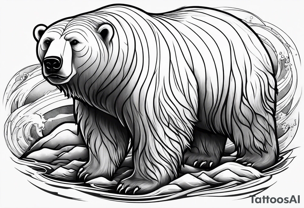 Polar bear killing walrus tattoo idea