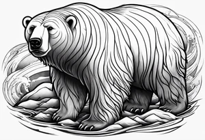 Polar bear killing walrus tattoo idea