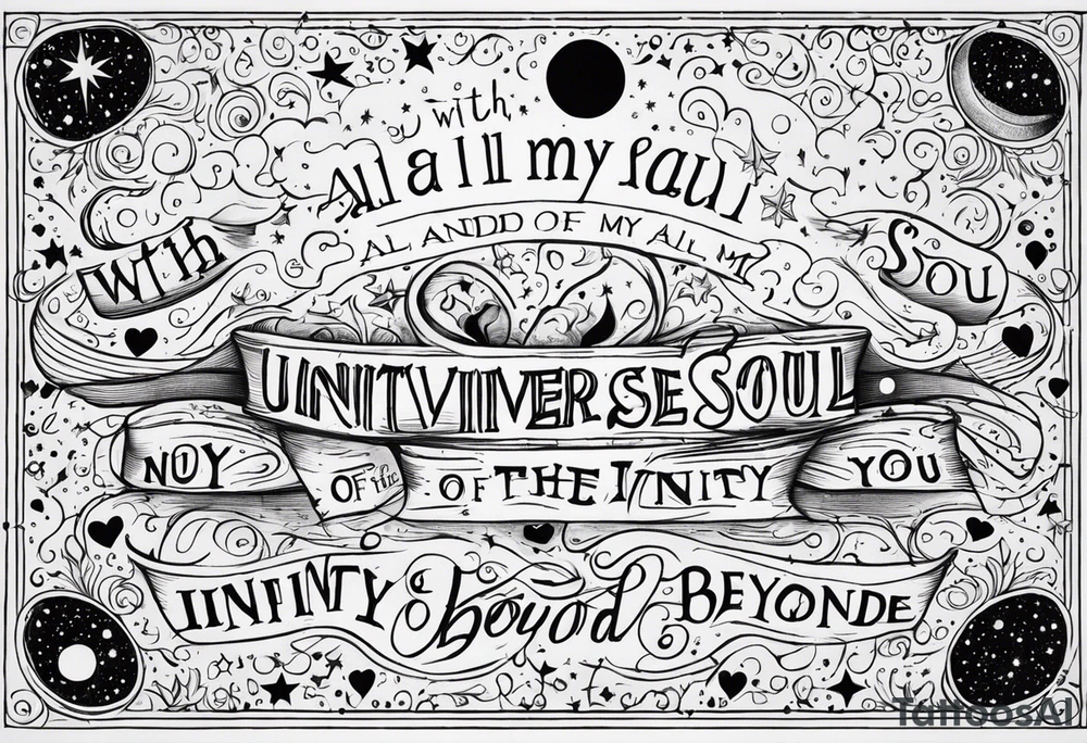 With all my heart and all my soul, to the end of the universe. To infinity and beyond tattoo idea