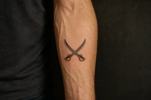 crossed sabres tattoo idea