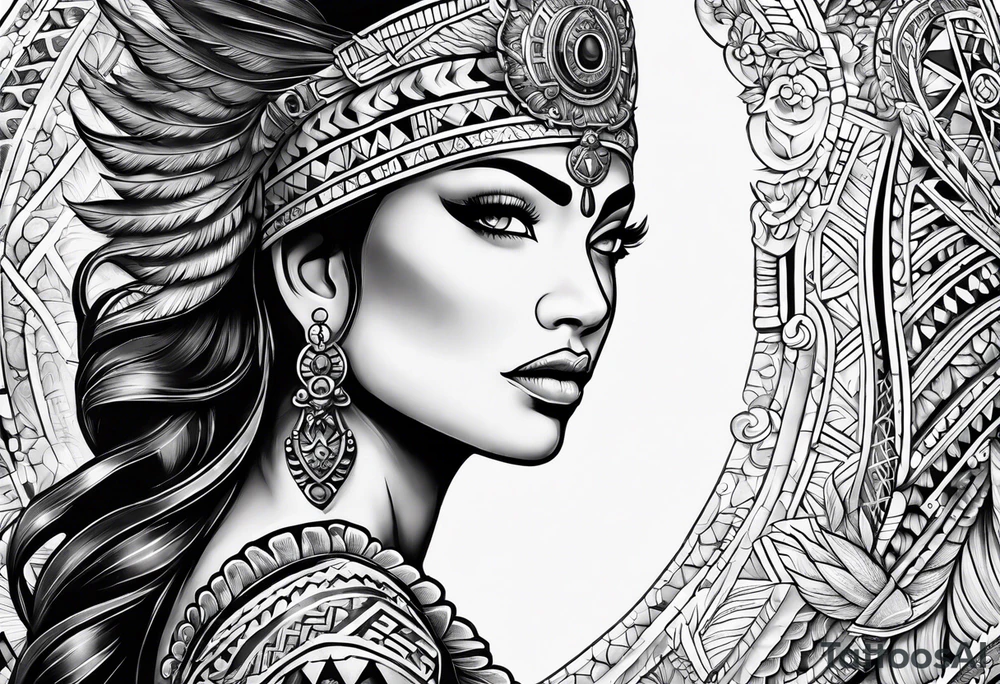 Aztec mermaid tattoo tattoo idea
