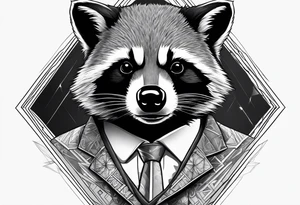 Superman raccoon in realism smoke tattoo idea